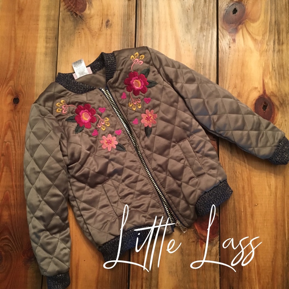 NWOT Little Lass girls olive green jacket